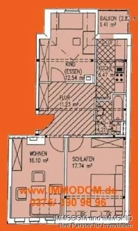 Grundriss - Wohnung mieten in Zwickau - Tolle 3-Zimmer-Wohnung in zentraler CITY-Lage, ideal für Studenten !!!