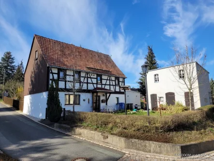 Hausansicht - Haus kaufen in Reinsdorf/Vielau - Einfamilienhaus mit Nebengelass in Vielau zu verkaufen, klein und gemütlich und viel Platz!