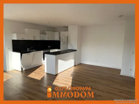 Moderne offene Wohnküche - Wohnung mieten in Zwickau - 2-Zimmer-Wohnung mit Einbauküche, Balkon und Personenaufzug mitten in Zwickau zu vermieten!