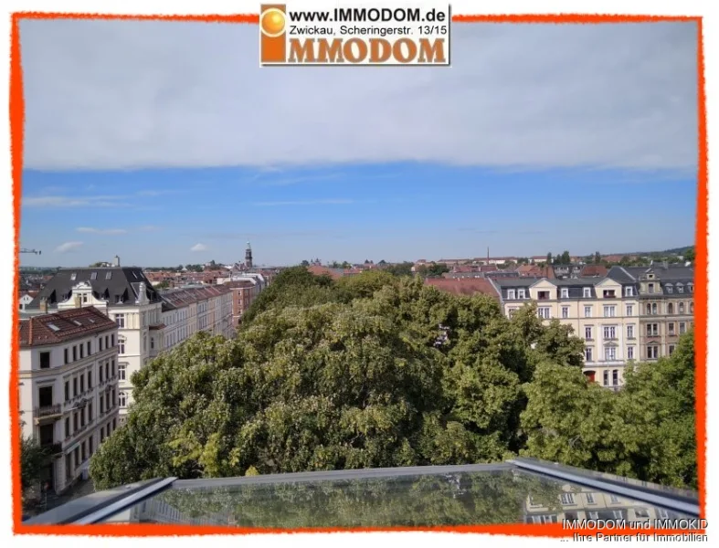 Ausblick nach Norden - Wohnung mieten in Zwickau - 3-Zimmer-Maisonetten-Wohnung mit PERSONENAUFZUG und wundervollem Ausblick in Zwickau zu vermieten!