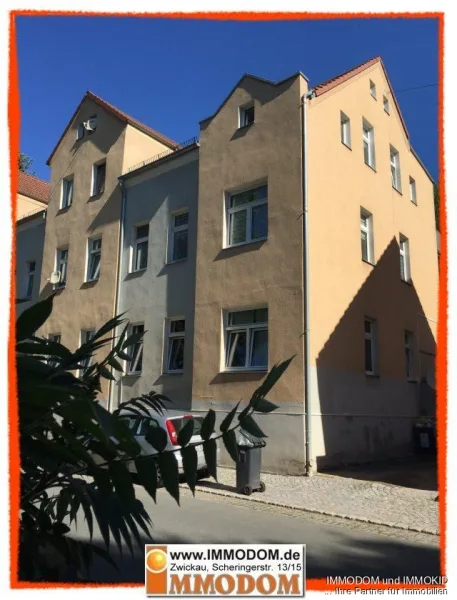 Hausansicht - Wohnung mieten in Zwickau - 2-Zimmer-Wohnung, schön geschnitten und mit Gartennutzung am Stadtrand zu vermieten!