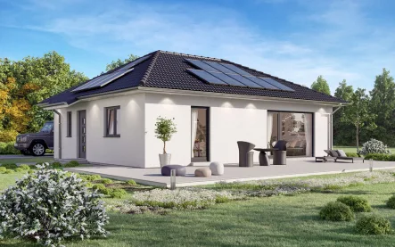 Bungalow-SH-83-B-2022-PV - Haus kaufen in Aschersleben - Besser kann man auf einer Ebene nicht WOHNEN! Ihr ScanHaus Bungalow