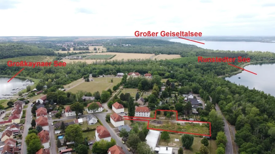 Seen_Uebersicht_markiert - Grundstück kaufen in Braunsbedra / Großkayna - Baugrundstück trifft Baufamilie in Großkayna