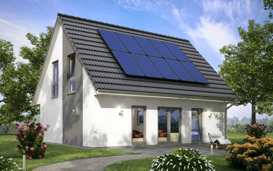 Ansicht_SH122_Var.A3_PV - Haus kaufen in Lucka - Familienglück in Lucka mit ScanHaus!