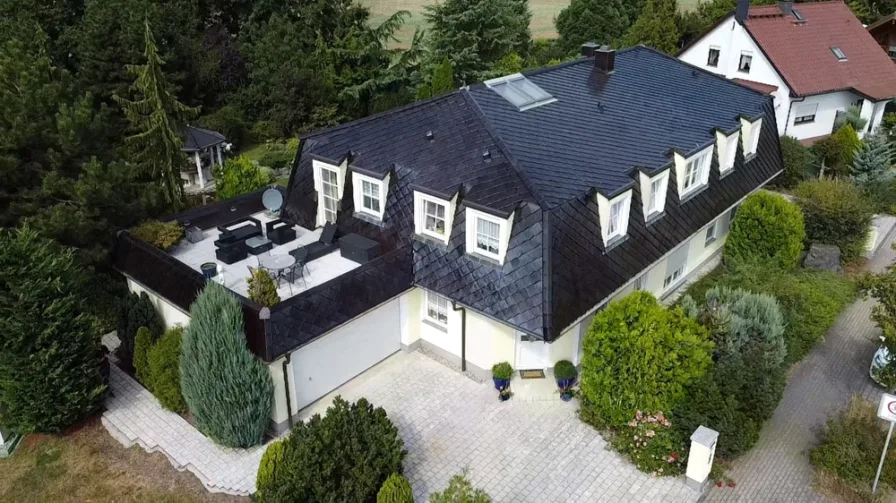 Luftbild_Straßenseite (2) - Haus kaufen in Brandis - Traumhafte Villa mit Doppelgarage, Dachterrasse und fantastischem Garten