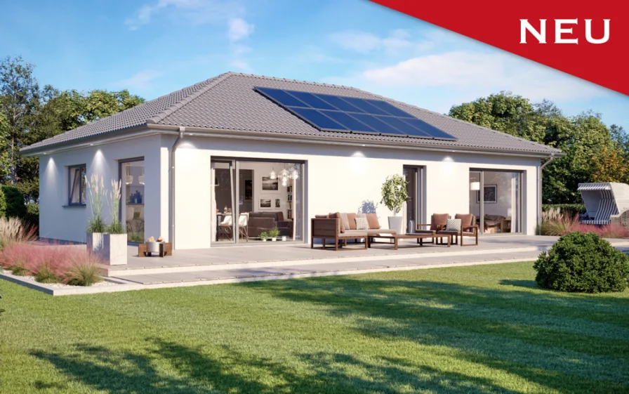 SH105B_Var.B_Ansicht - Haus kaufen in Aschersleben - Top Bungalow zum Mega Preis, jetzt durchstarten mit ScanHaus!