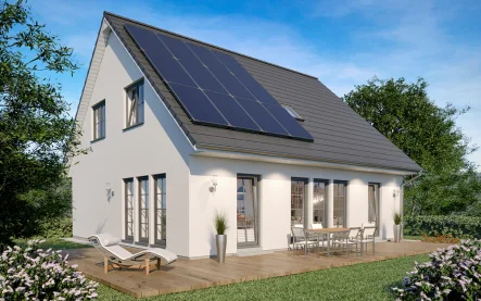 Ansicht_SH_158_Var.A_2022_PV - Haus kaufen in Kitzscher - Ihr ScanHaus in Kitzscher mit MEGA Bauzins - KfW Förderdarlehen