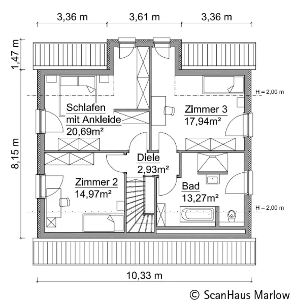 Grundriss Obergeschoss