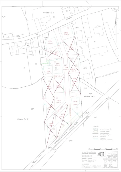 Baugebiet Sackgasse - Teilungsplan