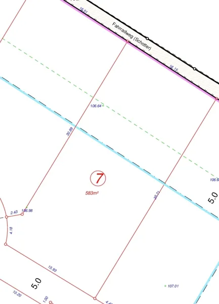 Grundstück Planauschnitt Teifläche 7