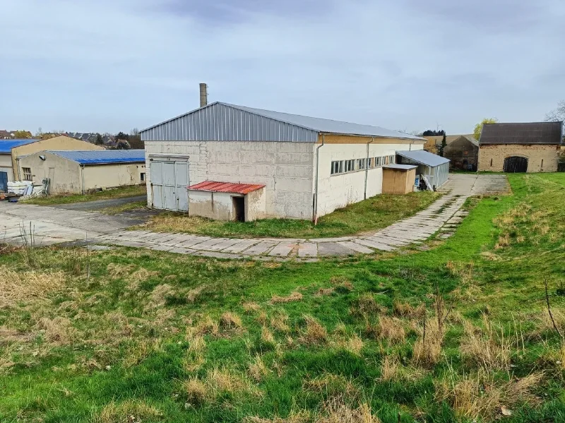 Außenansicht - Halle/Lager/Produktion mieten in Döbeln - 730 m² Lagerhalle in Gewerbegebiet am Stadtrand von Döbeln