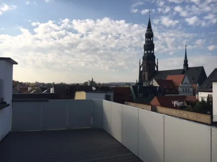 Blick auf Dom von Terrasse - Wohnung mieten in Zwickau - Der Beste Blick über Zwickau-Dachgeschoß-Maisonette-Wohnung im Palais am Rathaus