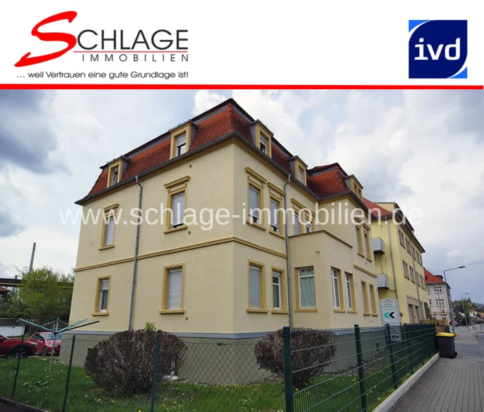 Hausansicht - Wohnung kaufen in Heidenau - +++HEIDENAU BEI DRESDEN+++ Bezugsfreie 3-Zimmer- Maisonette-Wohnung im DG!