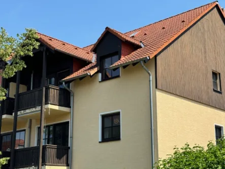 Balkonansicht - Wohnung kaufen in Machern - Sofort frei: 3-Raum-Wohnung | großer Dachboden | Tageslichtbad | Balkon | Stellplatz