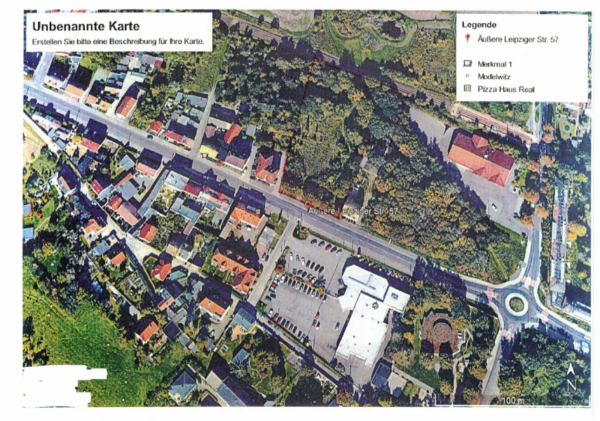 Luftbild Baugrundstück - Grundstück kaufen in Schkeuditz - Traumhaftes Baugrundstück für die Bebauung mit einem MFH am Rande von Leipzig