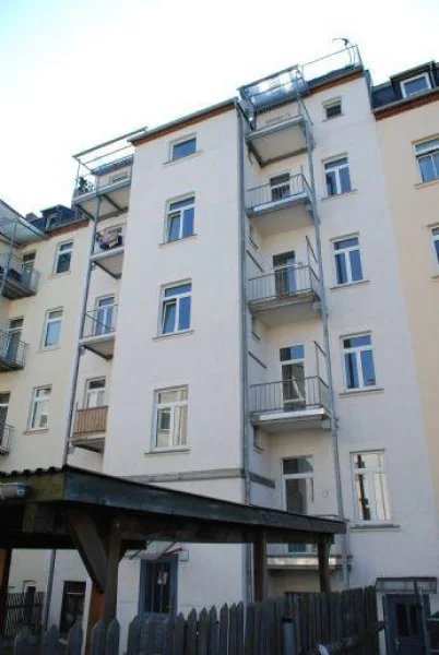 Hausansicht- Hofseite - Wohnung kaufen in Plauen - Sehr schöne gepflegte ETW-Anlage in ruhiger zentraler Lage von Plauen