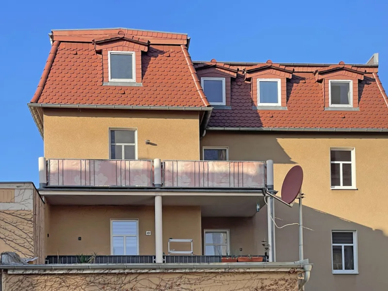 Blick zum sonnigen Balkon - Wohnung kaufen in Bautzen - Bezugsfreie Maisonette-Wohnung