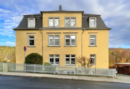 Ansicht Straßenseite - Zinshaus/Renditeobjekt kaufen in Freital - Solide Kapitalanlage für langfristigen Vermögensaufbau