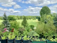 Ausblick von der Terrasse im Erdgeschoss