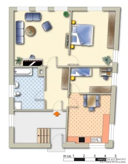 Grundriss - Wohnung mieten in Kirchberg - Wohnen wie im eigenem Haus mit einem großen Dachboden!