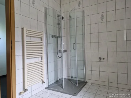 Bad mit Dusche - Wohnung mieten in Zwickau / Niederplanitz - Kleine Wohnung mit Du, PKW-Stellplatz und  EINBAUKÜCHE in Zwickau-Planitz zu vermieten!