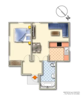 Grundriss - Wohnung mieten in Kirchberg - 2-Zimmer-Wohnung zu vemieten- Seniorenwohnung