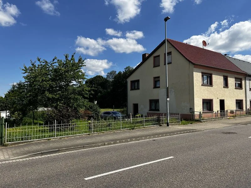 Blick auf Haus und Grundstück - Haus kaufen in Frohburg - Flößberg OT Frohburg: Großes Wohnhaus mit schönem Grundstück, auch für zwei Familien nutzbar!