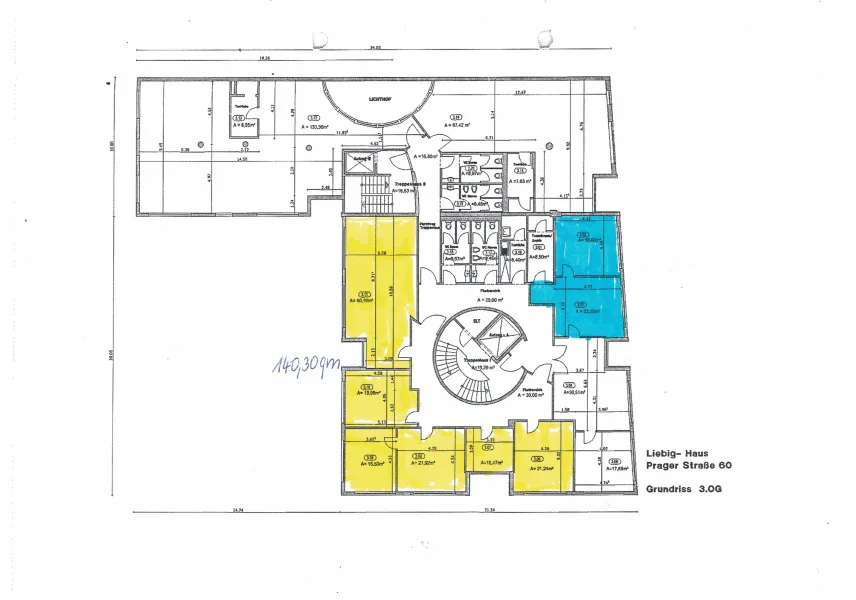 50,16 m², 19,98 m² und 31,71 m²