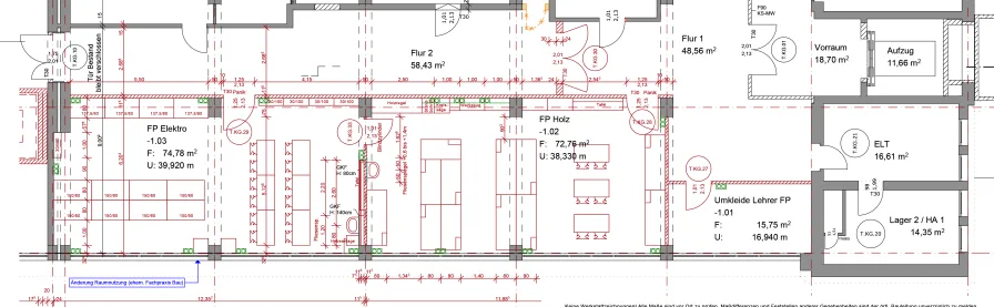 Grundriss Keller Lehrwerkstatt