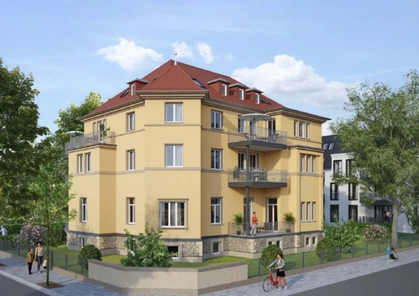 Objektansicht - Wohnung kaufen in Dresden - SCHÖNE 2-ZIMMER WOHNUNG IM ERSTBEZUG