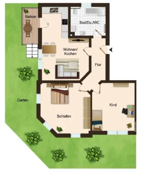 Grundriss WE02 - Wohnung kaufen in Dresden - SCHÖNE 3-RAUM WOHNUNG MIT EIGENEM GARTENANTEIL