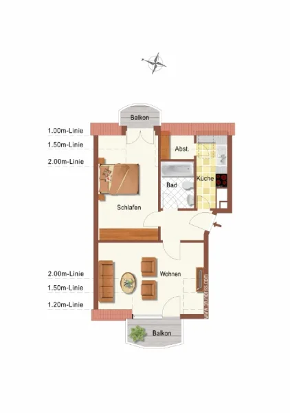 Grundriss - Wohnung kaufen in Dresden - DACHGESCHOSS IN IDYLLISCHER LAGE