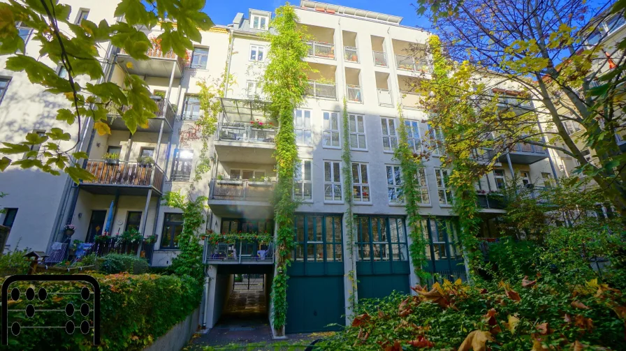 Gartenansicht - Haus kaufen in Leipzig - Voll vermietetes und hochwertig ausgestattetes Mehrfamilienhaus am Reudnitzer Park