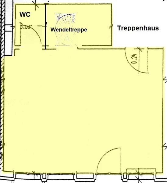 Grundriss untere Etage der Maissonette-Gewerbeeinheit