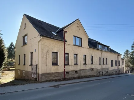 Straßenansicht - Haus kaufen in Auerbach/Vogtland - Platz für Visionen – Immobilie mit Potenzial zur Neugestaltung