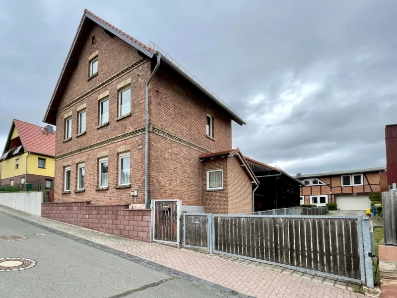 Wohnhaus und Einfahrt - Haus kaufen in Benzingerode - Apartment inklusive - Herrliche Aussicht in Hanglage