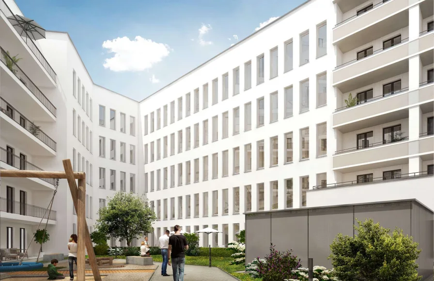 Visualisierung Gebäudeansicht - Wohnung mieten in Leipzig - EXKLUSIVER NEUBAU IN REUDNITZ // 61 m² mit viel Platz für Ihre Ideen // Einziehen & Wohlfühlen