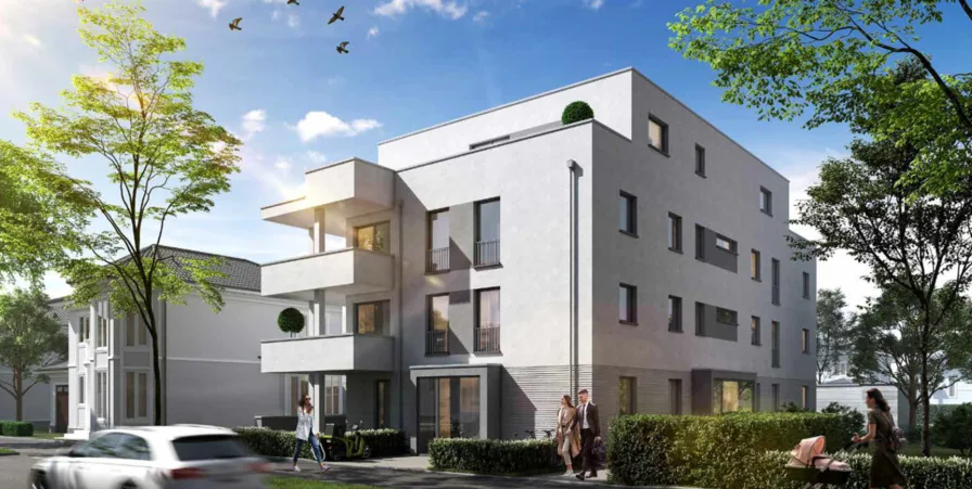 Visualisierung Gebäudeansicht - Wohnung kaufen in Leipzig - MODERNER NEUBAU AB 2026 // Jetzt schon exquisite 4-Raum-Wohnung für höchste Ansprüche sichern!