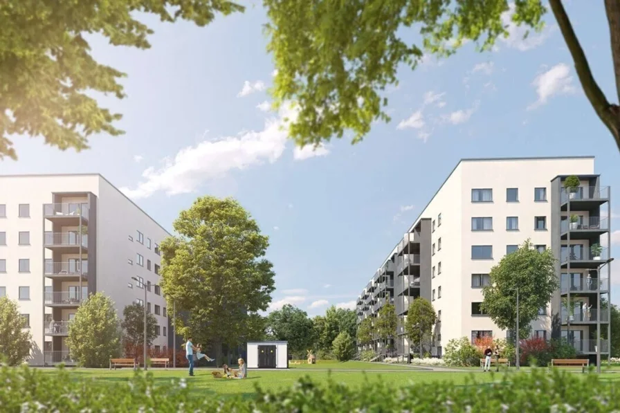 Visualisierung Gebäudeansicht - Wohnung mieten in Kitzscher - Barrierefrei geschnittene Wohnung im Erstbezug // Absoluter Wohnkomfort auf 77 m² // ab März 2025