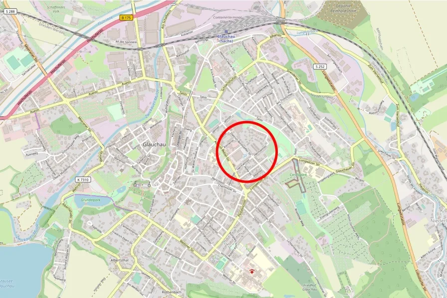 Glauchau | Makrolage (Quelle: OpenStreetMap)