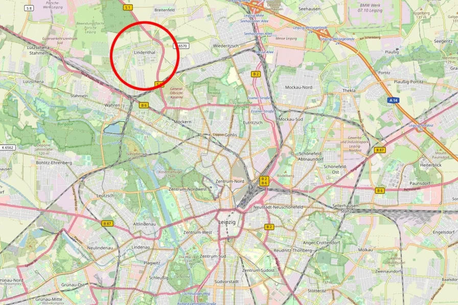 Leipzig - Lindenthal | Mikrostandort (Quelle: OpenStreetMap)