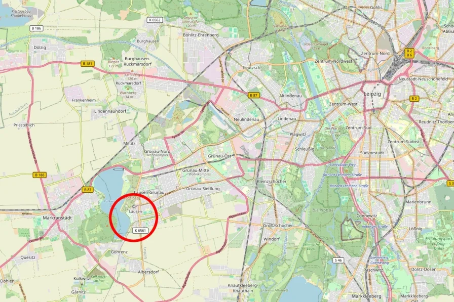Leipzig - Lausen | Mikrostandort (Quelle: OpenStreetMap)