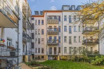 Leipzig - Waldstraßenviertel | Hofseite mit Balkonen 