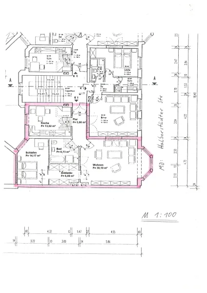 Grundriss ETW 8 - Zinshaus/Renditeobjekt kaufen in Magdeburg - vermietete 2 Zimmer ETW in Magdeburg!