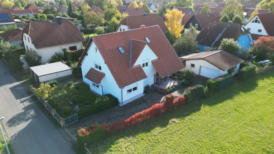 DJI_0140 - Haus kaufen in Wernigerode / Minsleben - 10 min bis Wernigerode- 2-Generationenhaus, Wfl. 240 m² -ruhig gelegen- Areal 700 m² + Doppelgarage!