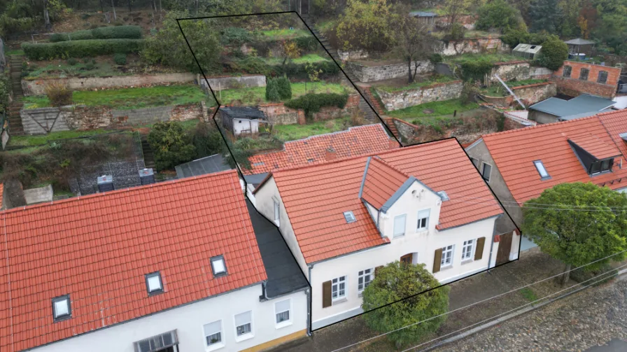 DJI_0255 1 - Haus kaufen in Quedlinburg - Quedlinburg-15 min Fußweg ins Zentrum-166 m² zum Wohnen- alles muss total neu, Garten in Hanglage!