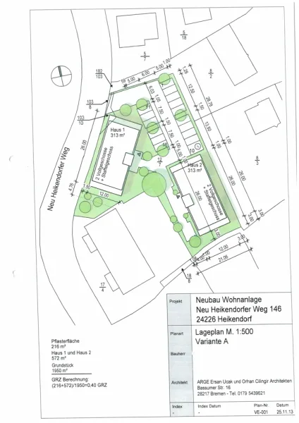 Lageplan - Grundstück kaufen in Heikendorf - Gut geschnittenes Grundstück für mindestens 2 Eigentumswohnungsblocks in Heikendorf
