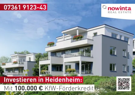  Erbisberg Investieren - Kopie - Wohnung kaufen in Heidenheim an der Brenz / Mergelstetten - Achtung Kapitalanleger!  2-Zimmer-Wohnung  mit Terrasse - Neubau- KFW Förderung