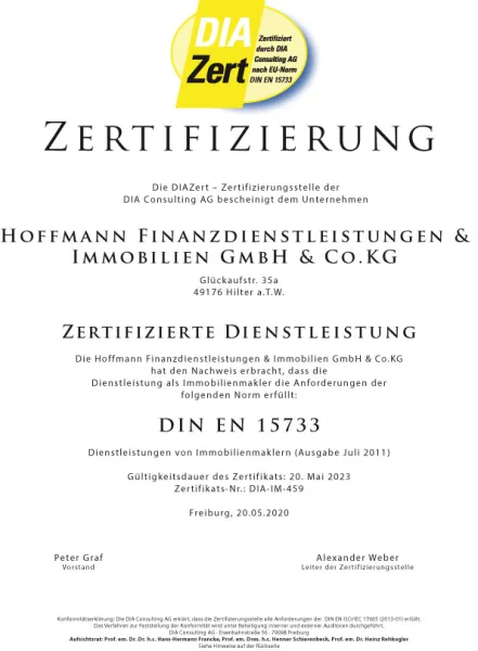 Zertifikat DiaZert 2020