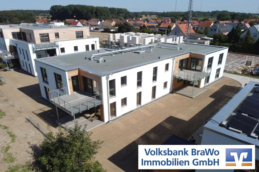 Ansicht von Südwest - Wohnung kaufen in Braunschweig - Neubau - kurzfristig beziehbar - Wärmepumpenheizung - Energieklasse A
